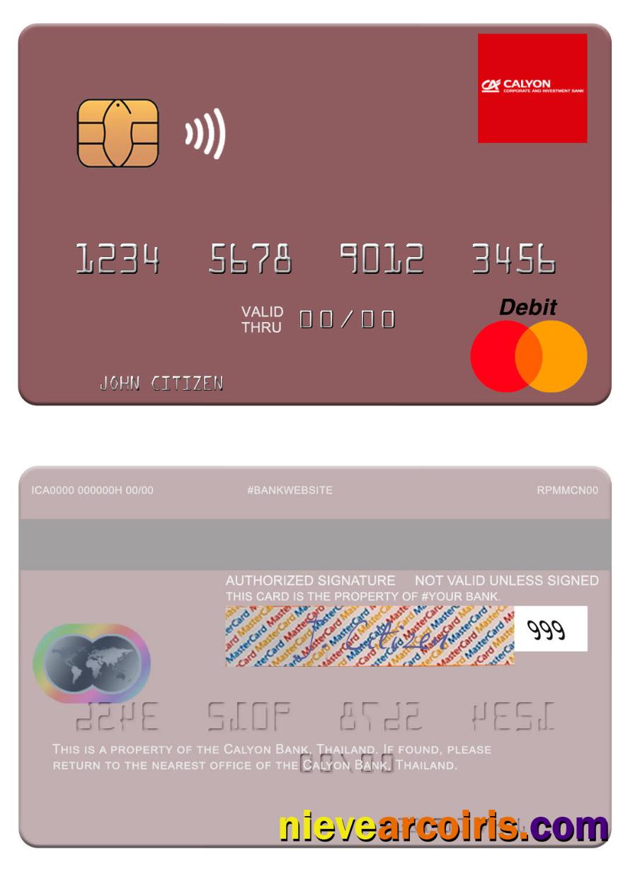 Thailand Calyon Bank mastercard